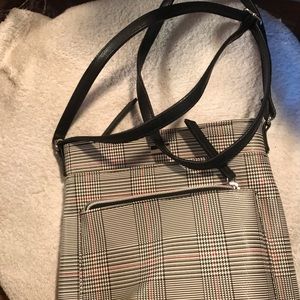 BLACK,WHITE,&RED MINIATURE PLAID “NO NAME” CROSSBODY BAG…Dress it up or down!!